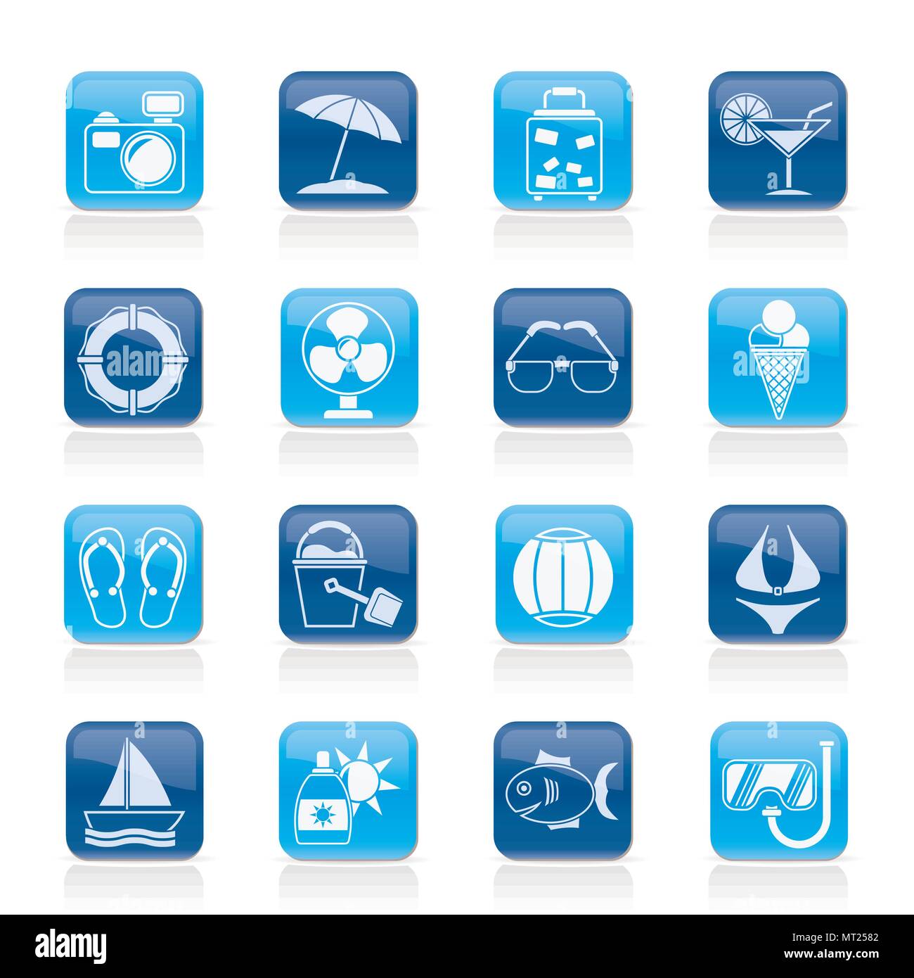 Summer and beach icons - vector icon set Stock Vector Image & Art - Alamy