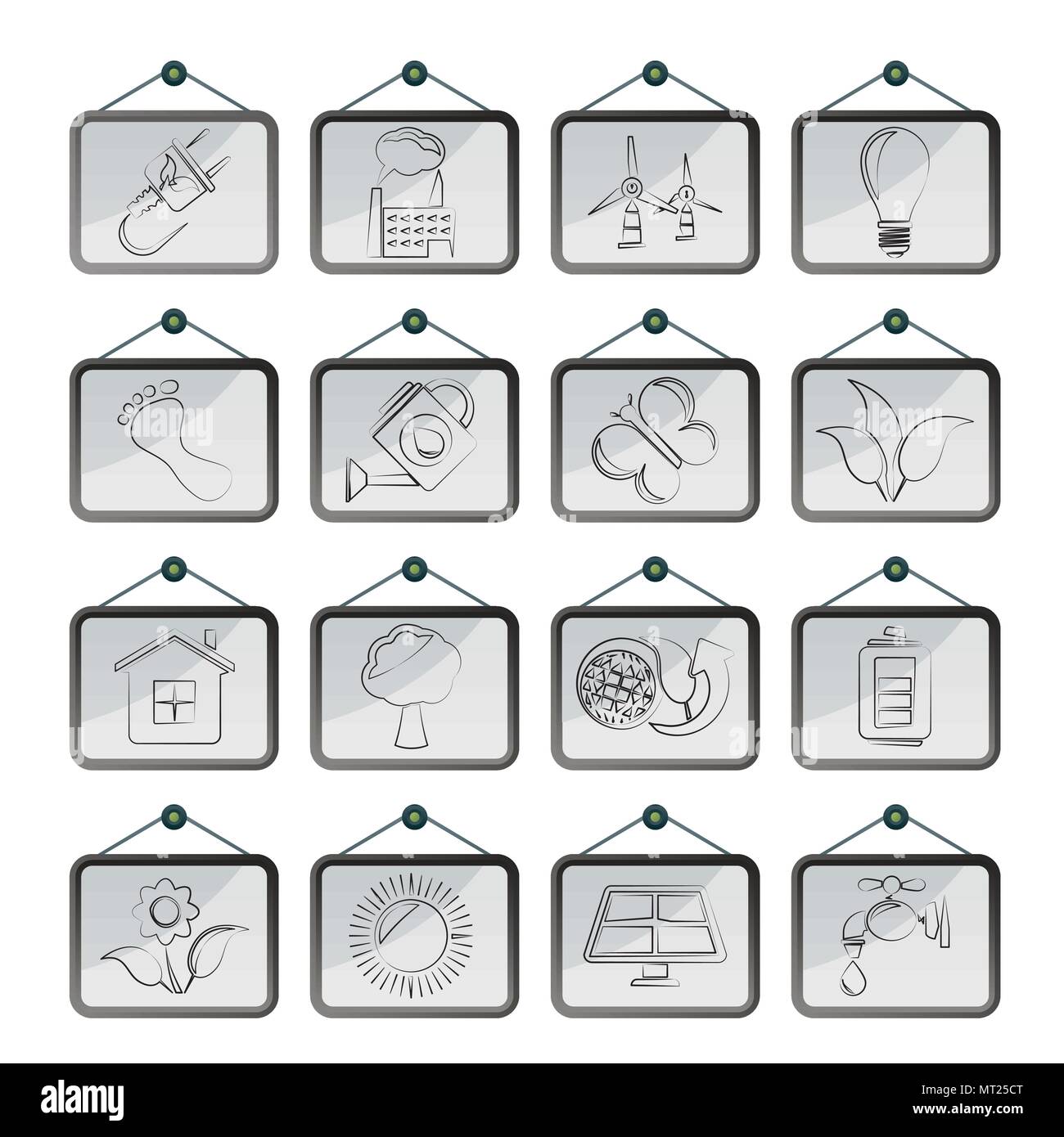 Green, Ecology and environment icons - vector icon set Stock Vector ...