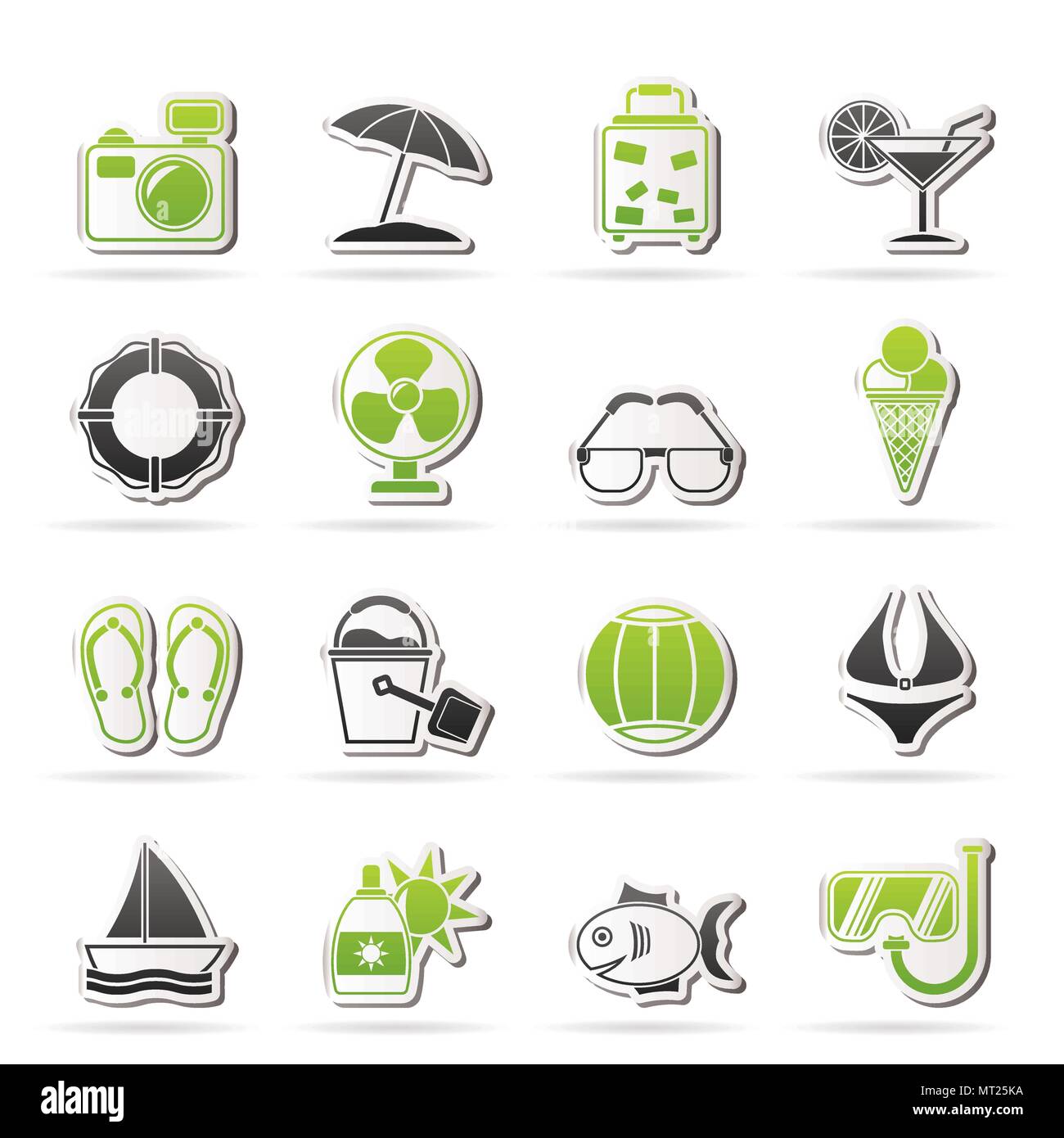 Summer and beach icons - vector icon set Stock Vector Image & Art - Alamy
