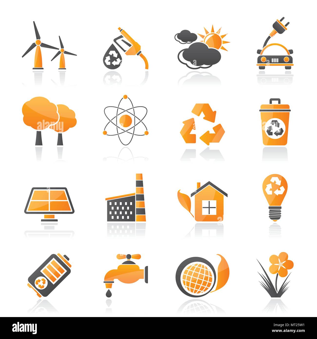 Ecology, environment and recycling icons - vector icon set Stock Vector ...