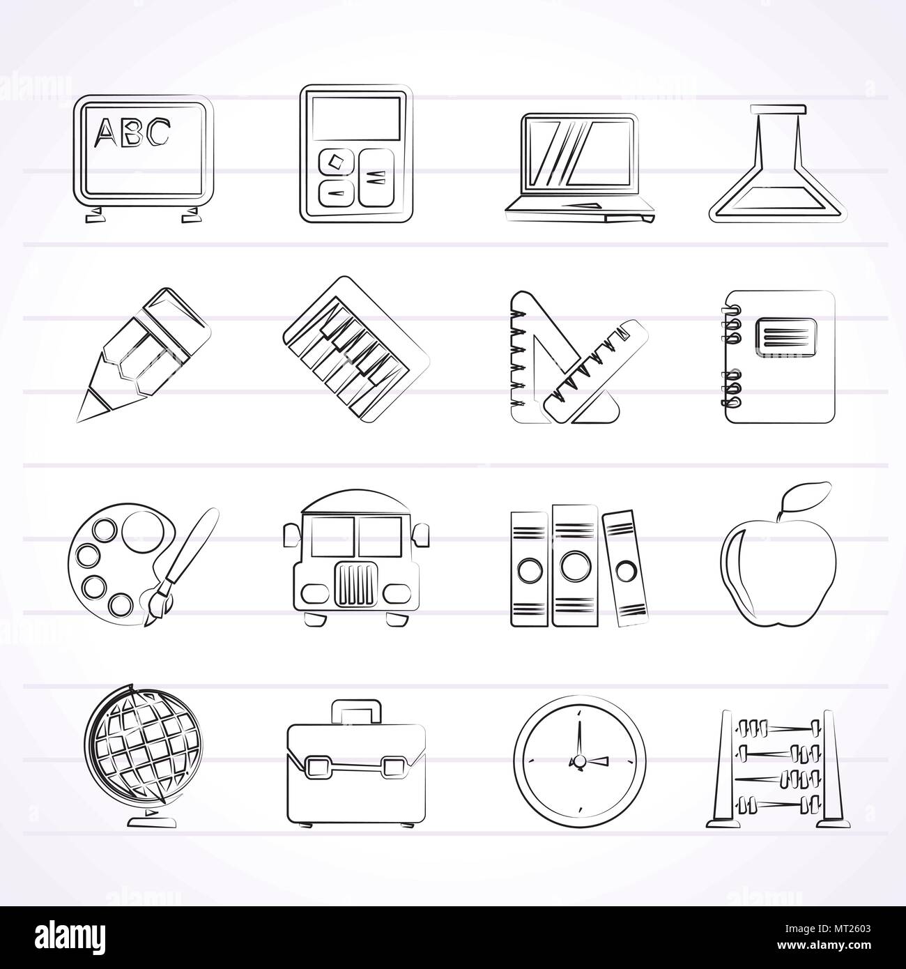 School and education icons - vector icon set Stock Vector Image & Art ...