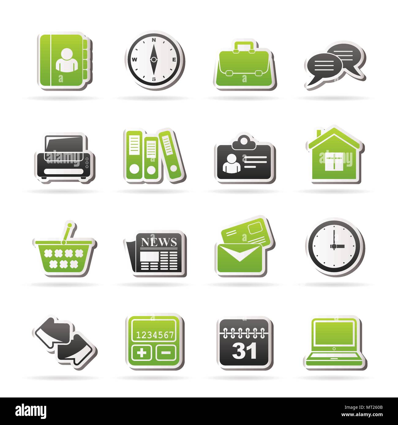 Business and office icons - vector icon set Stock Vector Image & Art ...