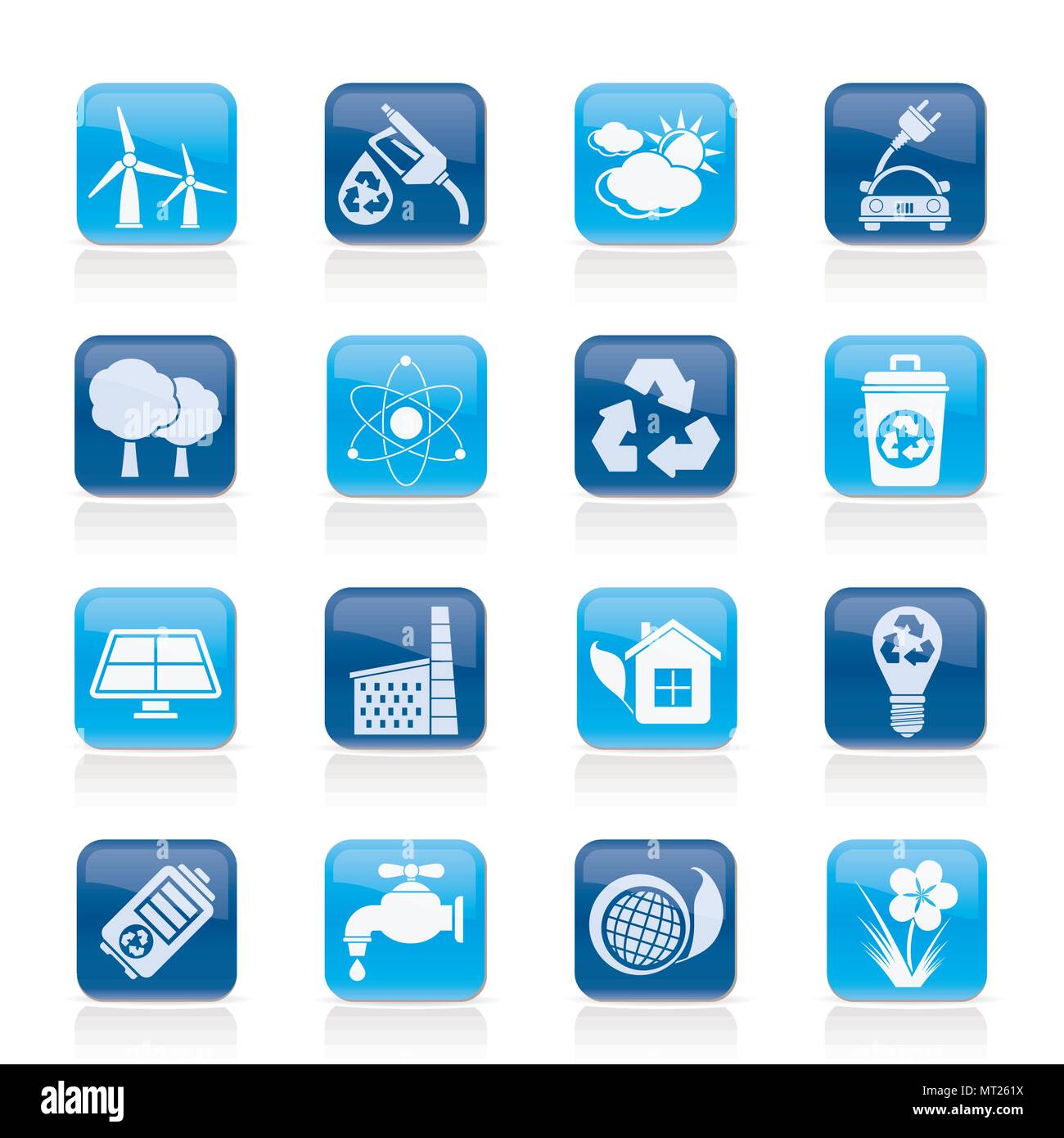 Ecology, environment and recycling icons - vector icon set Stock Vector ...