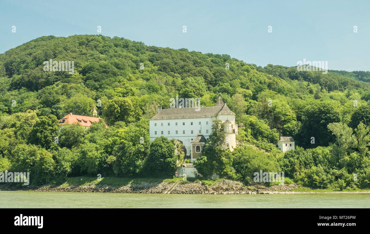 Castle on the River Danube between Durnstein & Melk, Wachau Region, Austria. Stock Photo