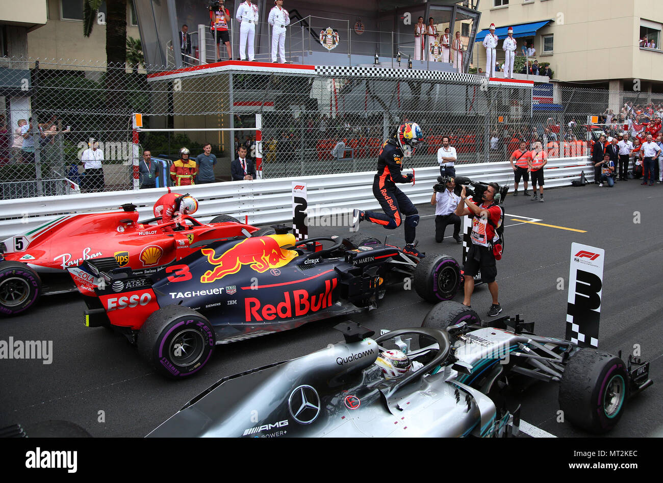 Monte Carlo, Monaco. 27th May, 2018. jubilation, Daniel Ricciardo, Red Bull  Racing, formula 1 GP, Monaco 27.05.2018 Credit: mspb/Jean Petin *** Local  Caption *** RUBIO | usage worldwide/dpa/Alamy Live News Stock Photo - Alamy