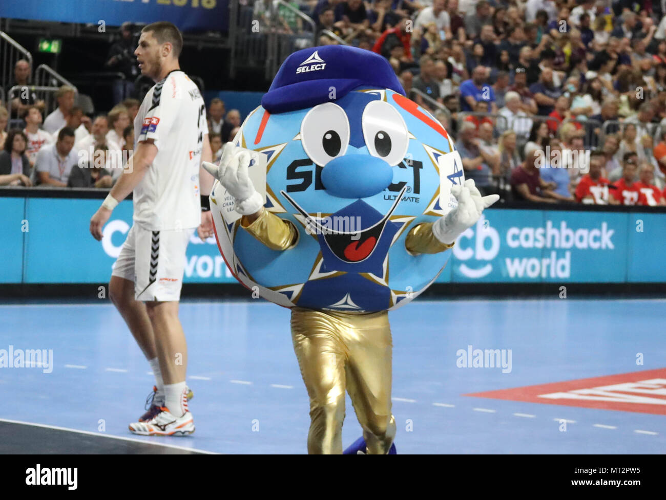 Mascotte Ligue des Champions during the EHF Champions League Final4, final  third place handball match between Paris Saint-Germain (PSG) and Vardar  Skopje on May 27, 2018 at Lanxess-Arena in Koln, Germany -