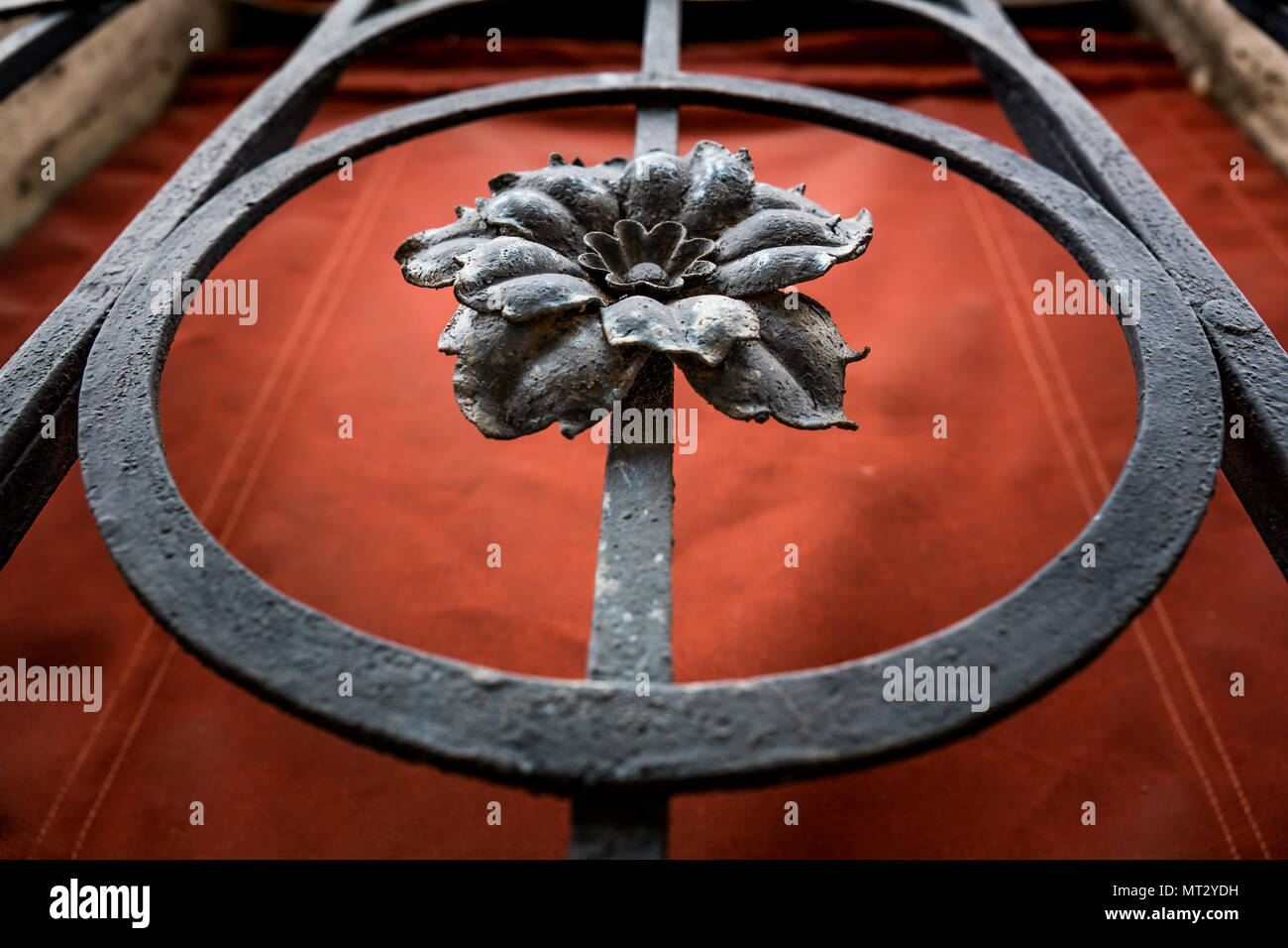 FERRARA, ITALY - May 01, 2018: historic window with hand-worked ...