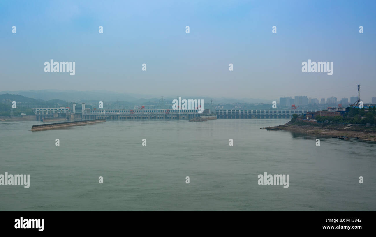 FILE--Floodwaters gush out of the Three Gorges Dam during a flood