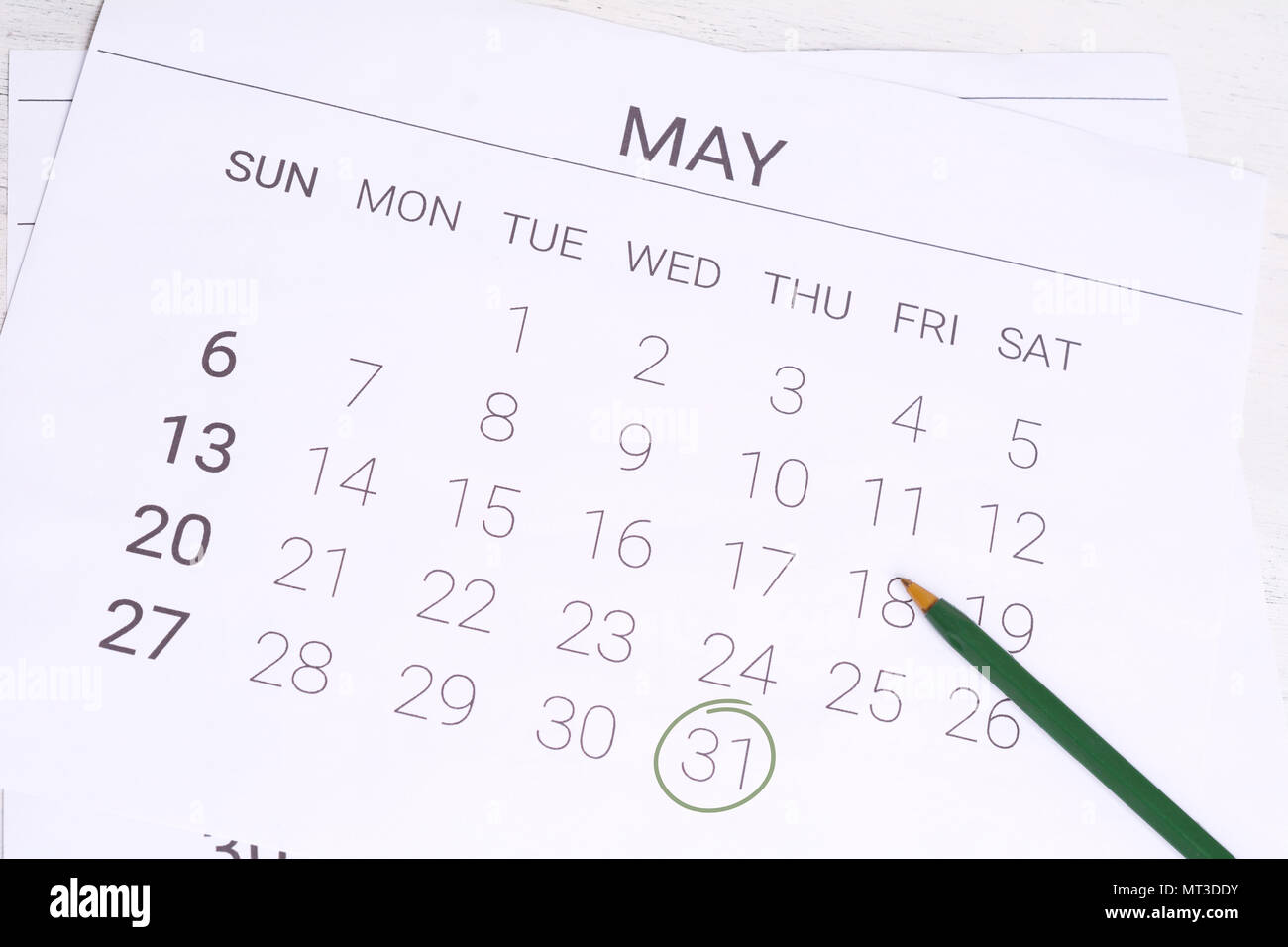 Concept image of may calendar calendar to remind you an important