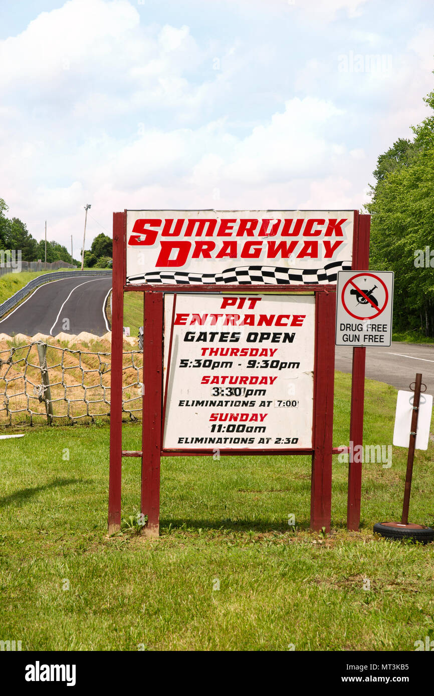 Entrance to the Sumerduck Dragway, Sumerduck Virginia Stock Photo - Alamy