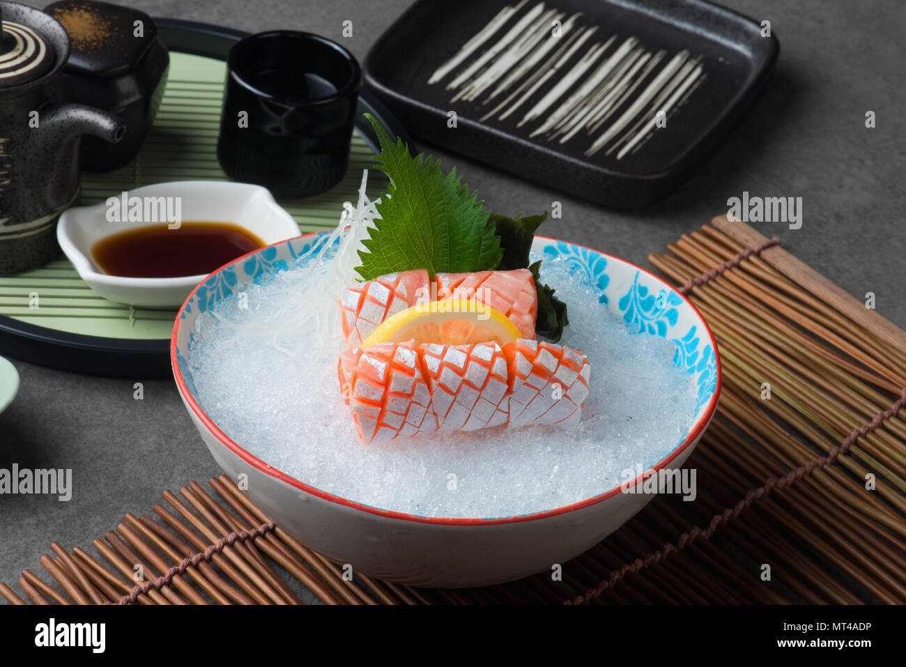 Salmon Toro , Fish belly Japanese sashimi Food Stock Photo Alamy