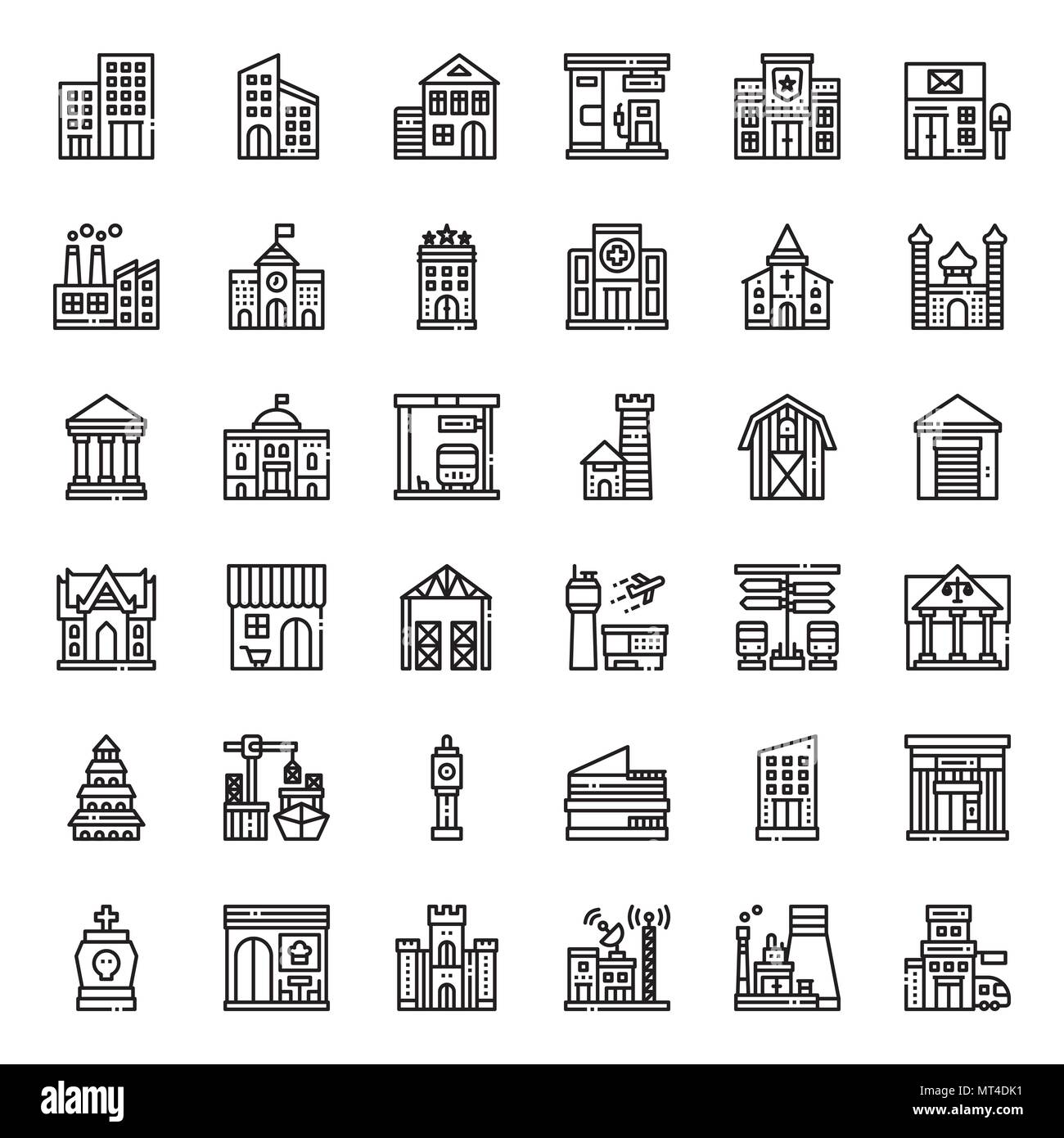 building icon, isolated on white background Stock Vector