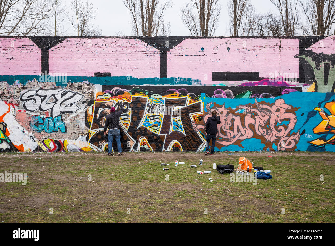 Berlin wall graffiti urban colour hires stock photography and images