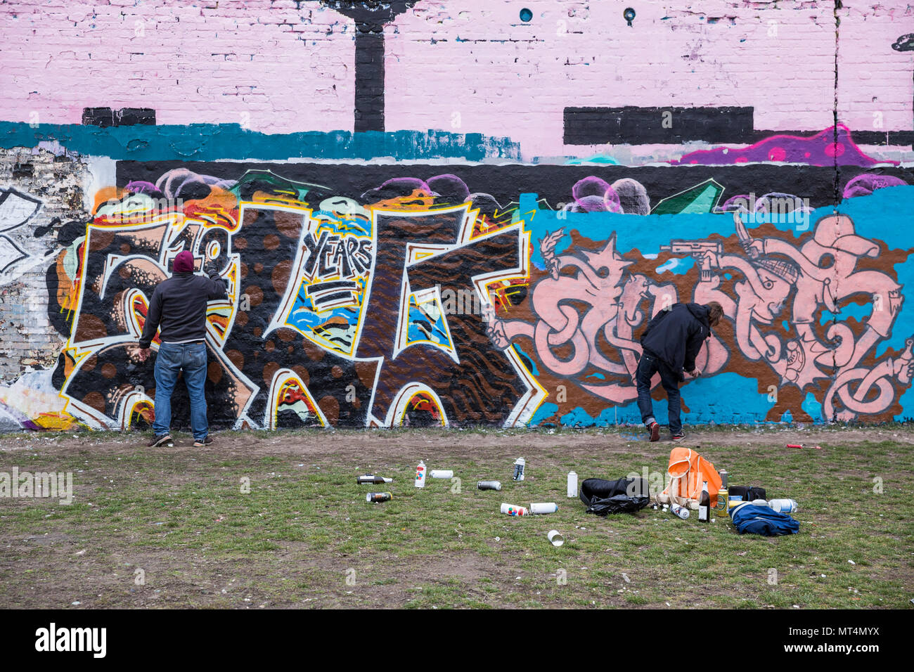 Berlin wall graffiti urban colour hires stock photography and images