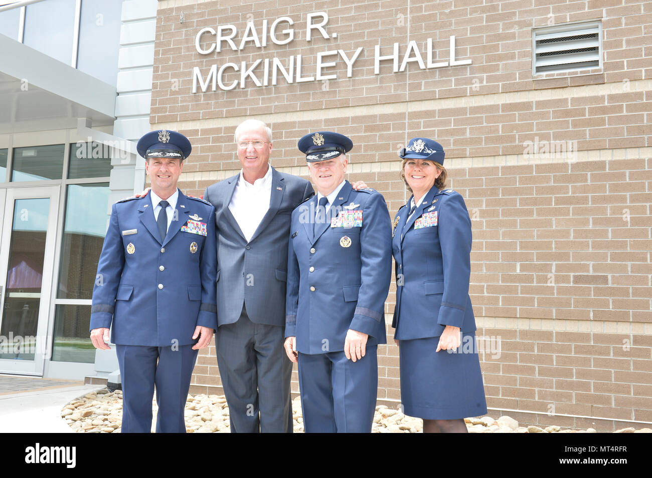 Gen. Joseph Lengyel, chief of the National Guard Bureau; retired Gen. Craig  R. McKinley, national chair for the Employer Support of the Guard and  Reserve for the Secretary of Defense; Lt. Gen.