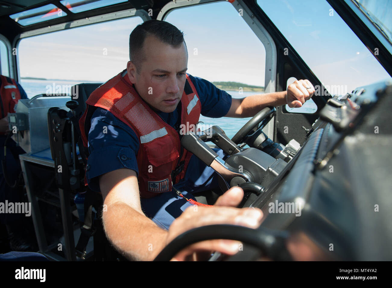 Petty Officer 2nd Class Cory Stepien, a boatswain's mate at Coast Guard