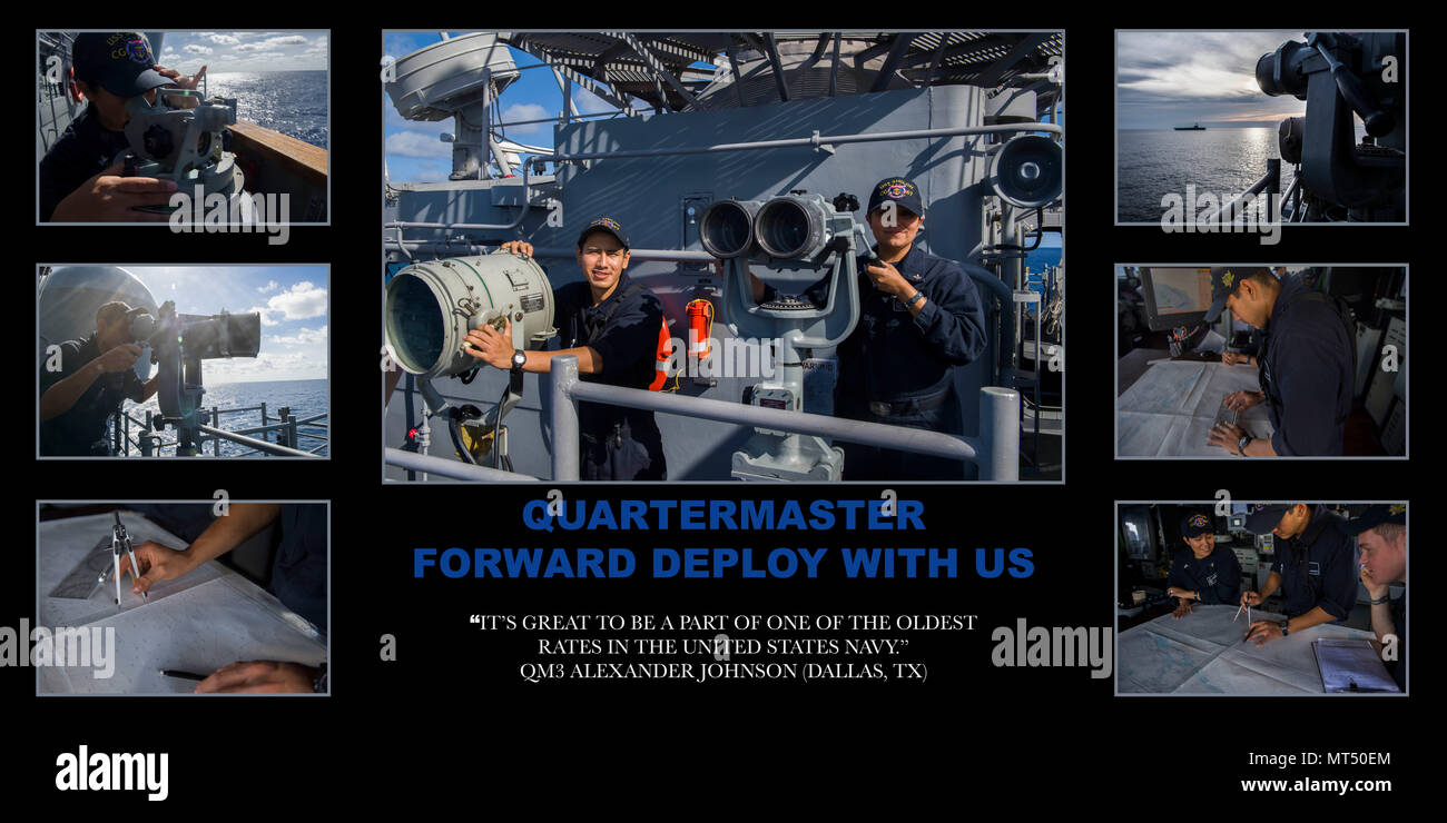 170706NCF105001 CORAL SEA (July 6, 2017) Navy Quartermasters (QM