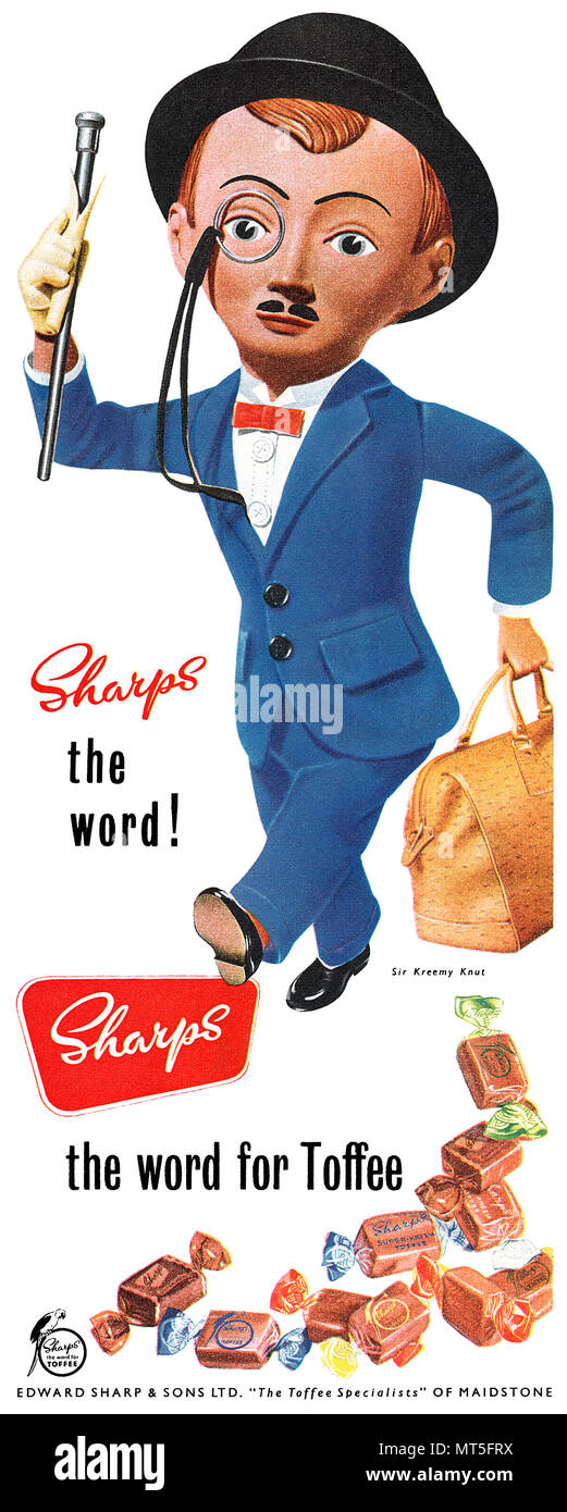 1954 British advertisement for Sharps Toffees Stock Photo Alamy