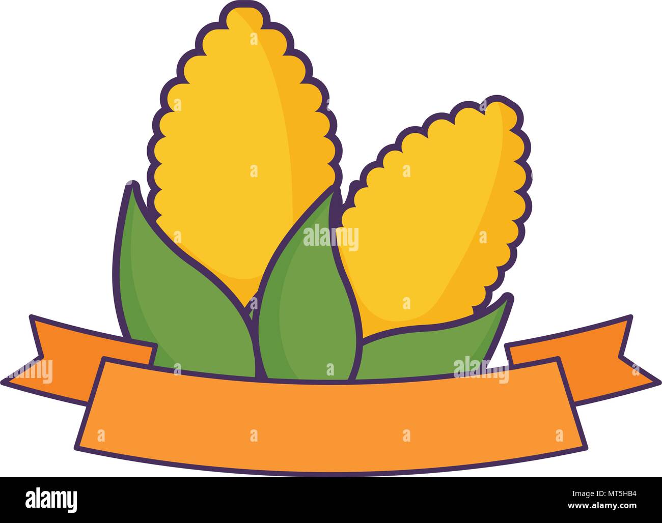 Corn Ribbons decorative ribbon with corns over white background, vector illustration ...