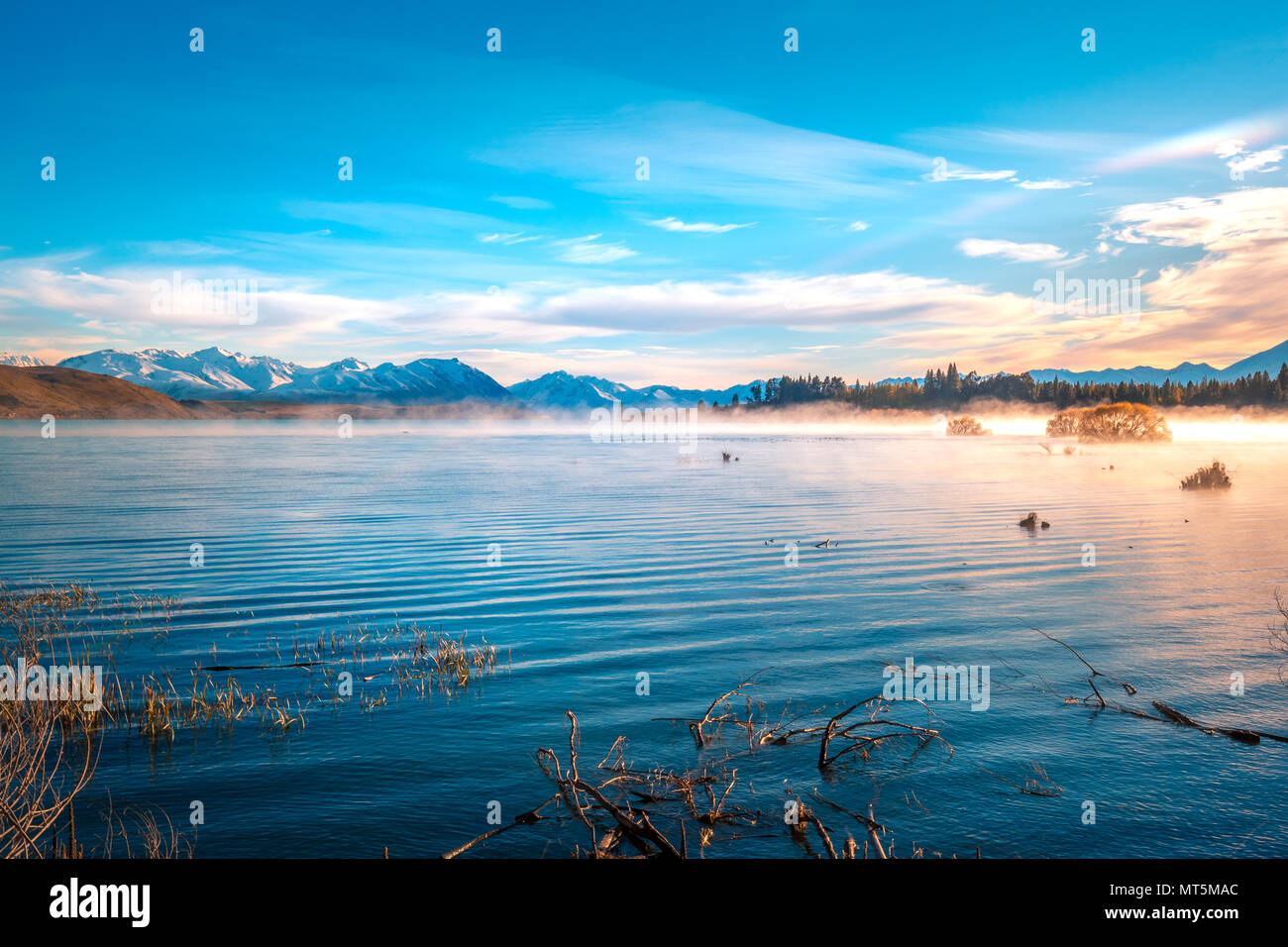 Landscape of Lake Tekapo New Zealand in fall season Stock Photo - Alamy