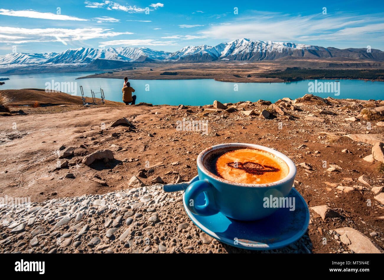 Landscape of Lake Tekapo New Zealand in fall season Stock Photo - Alamy