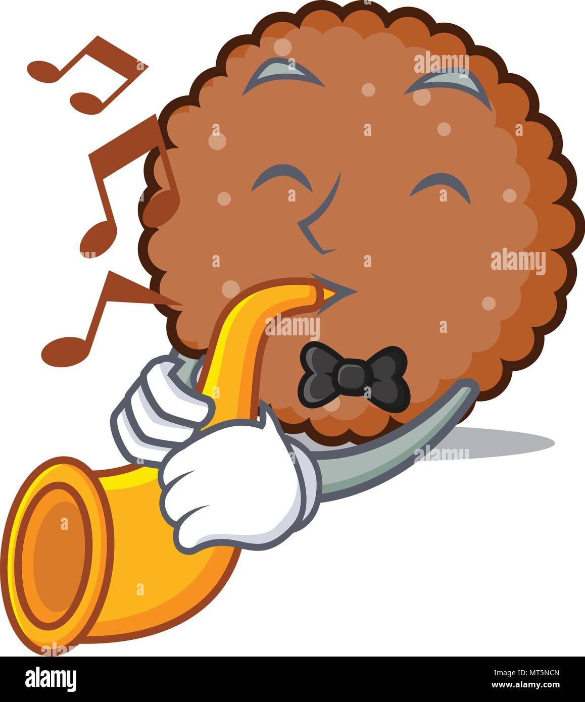 With trumpet chocolate biscuit mascot cartoon Stock Vector Image & Art ...