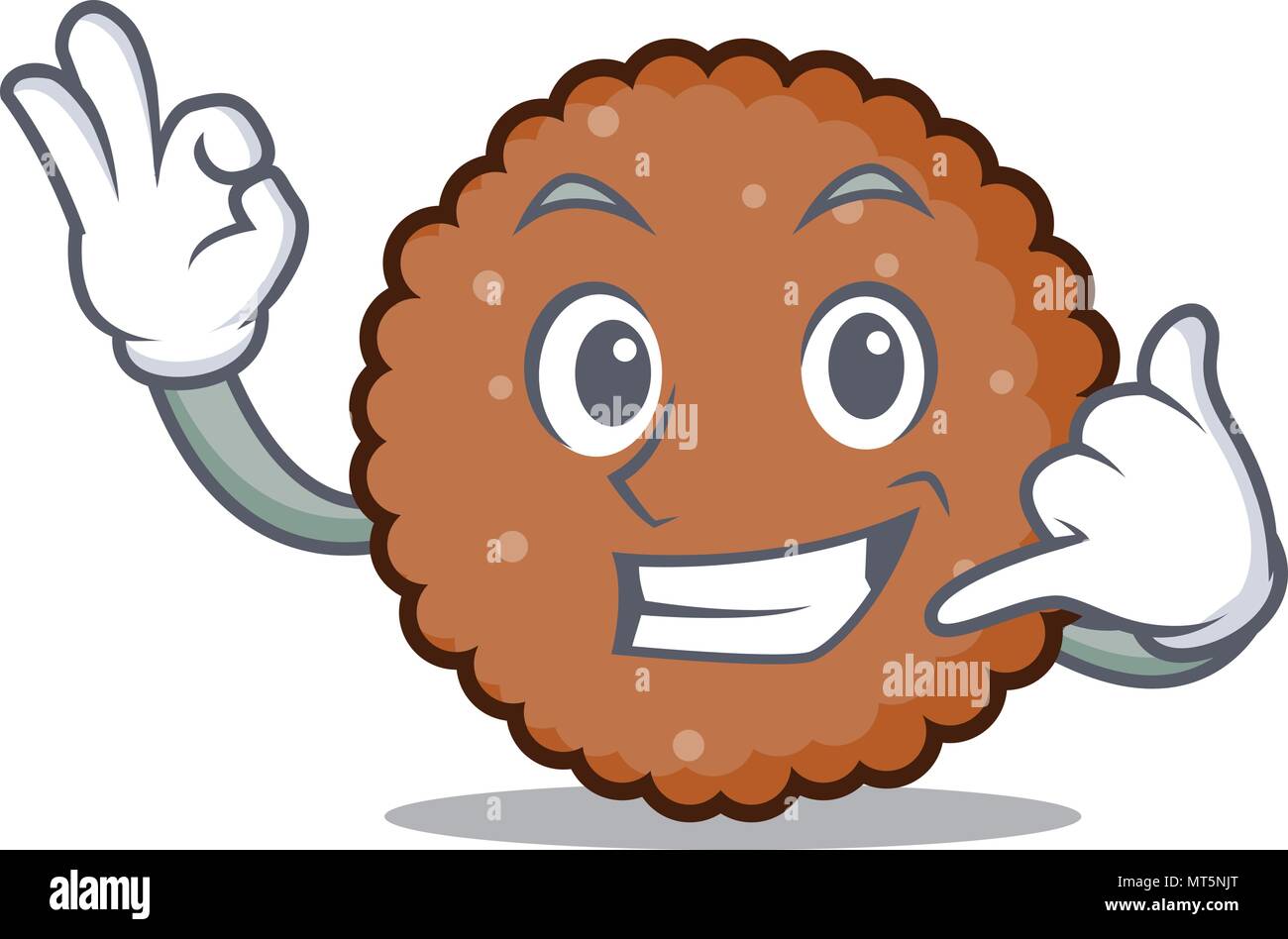 Call me chocolate biscuit mascot cartoon Stock Vector Image & Art - Alamy