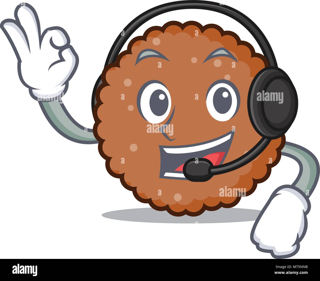 With headphone chocolate biscuit mascot cartoon Stock Vector Image ...