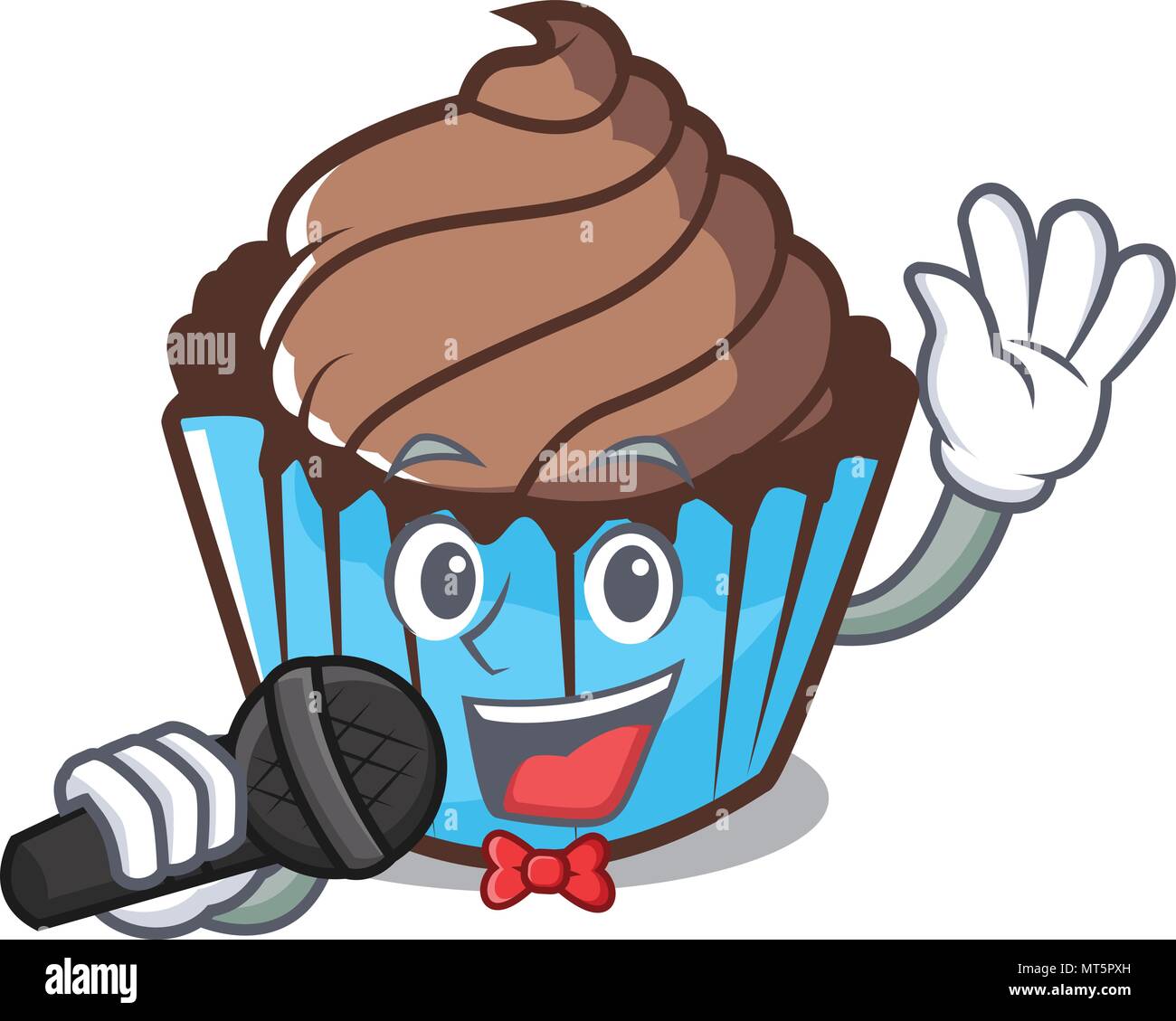 Singing chocolate cupcake mascot cartoon Stock Vector Image & Art - Alamy