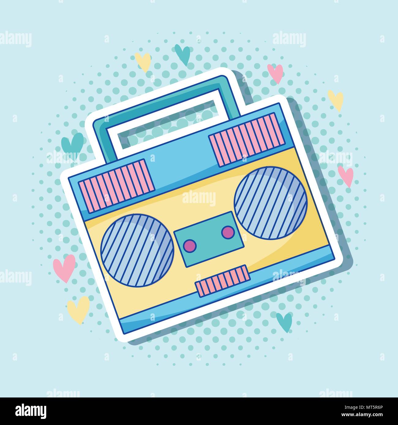 Pop art radio stereo cartoon Stock Vector Image & Art - Alamy