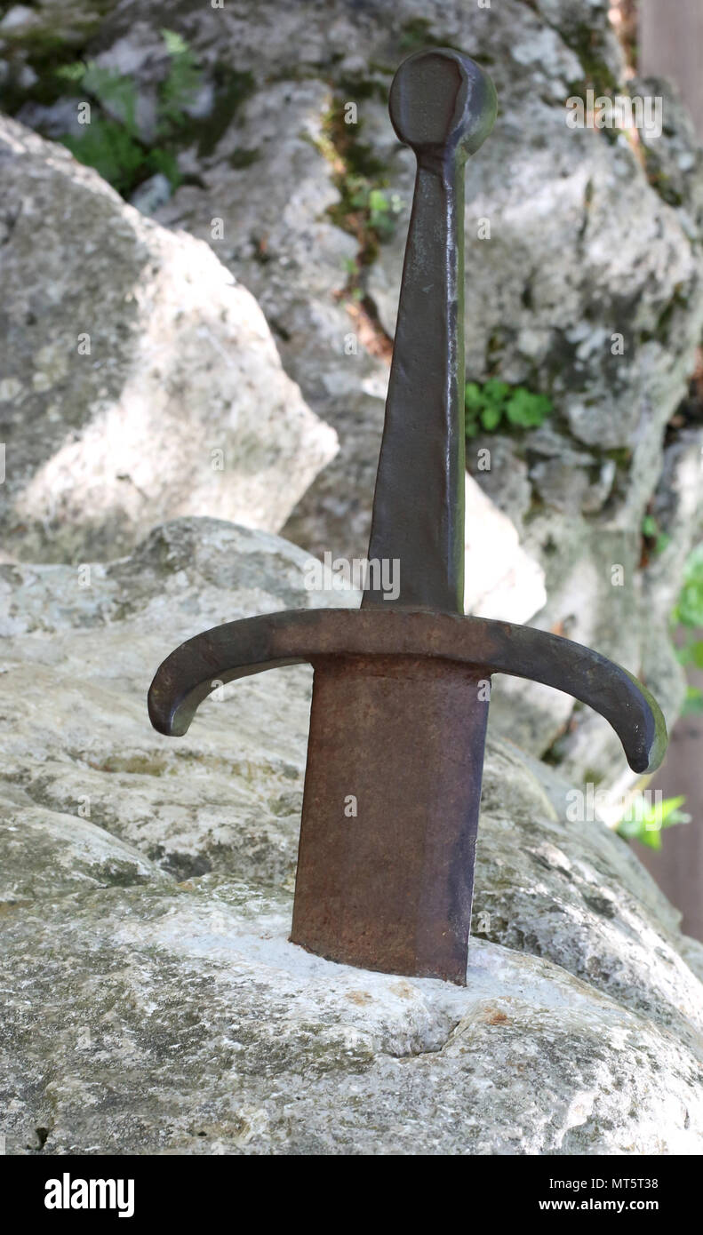 Excalibur is a legendary sword of King Arthur Stock Photo Alamy