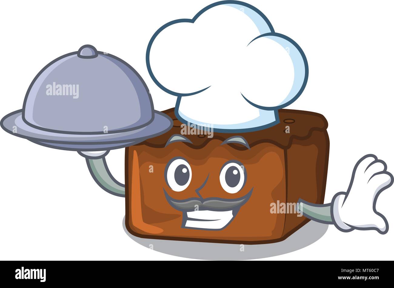 Chef with food brownies mascot cartoon style Stock Vector Image & Art Alamy