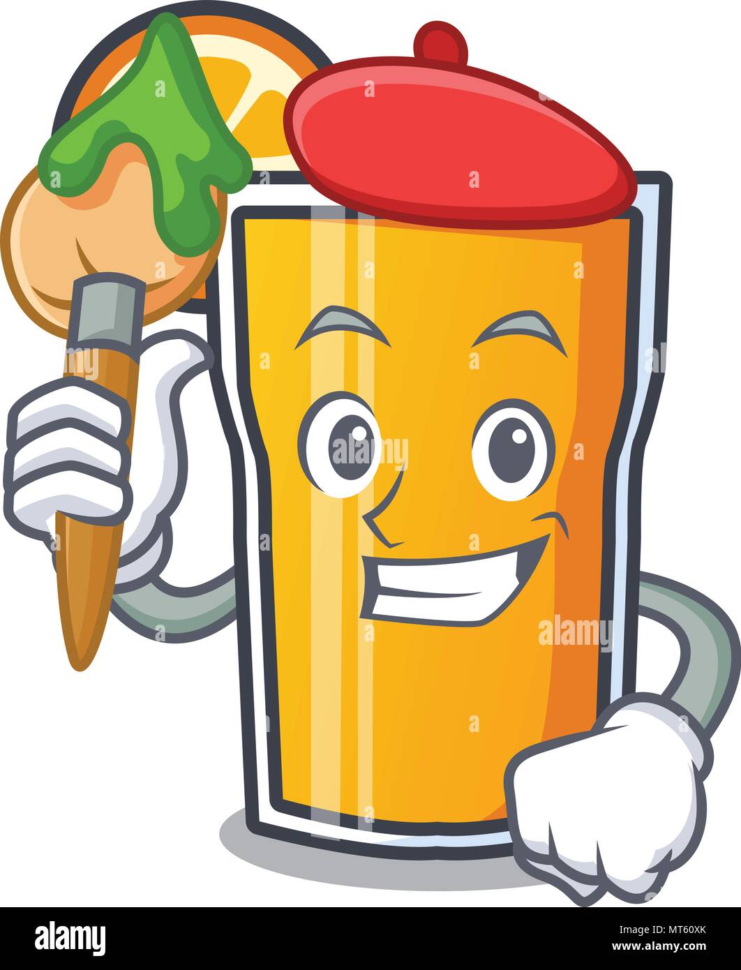 Artist orange juice character cartoon Stock Vector Image & Art - Alamy