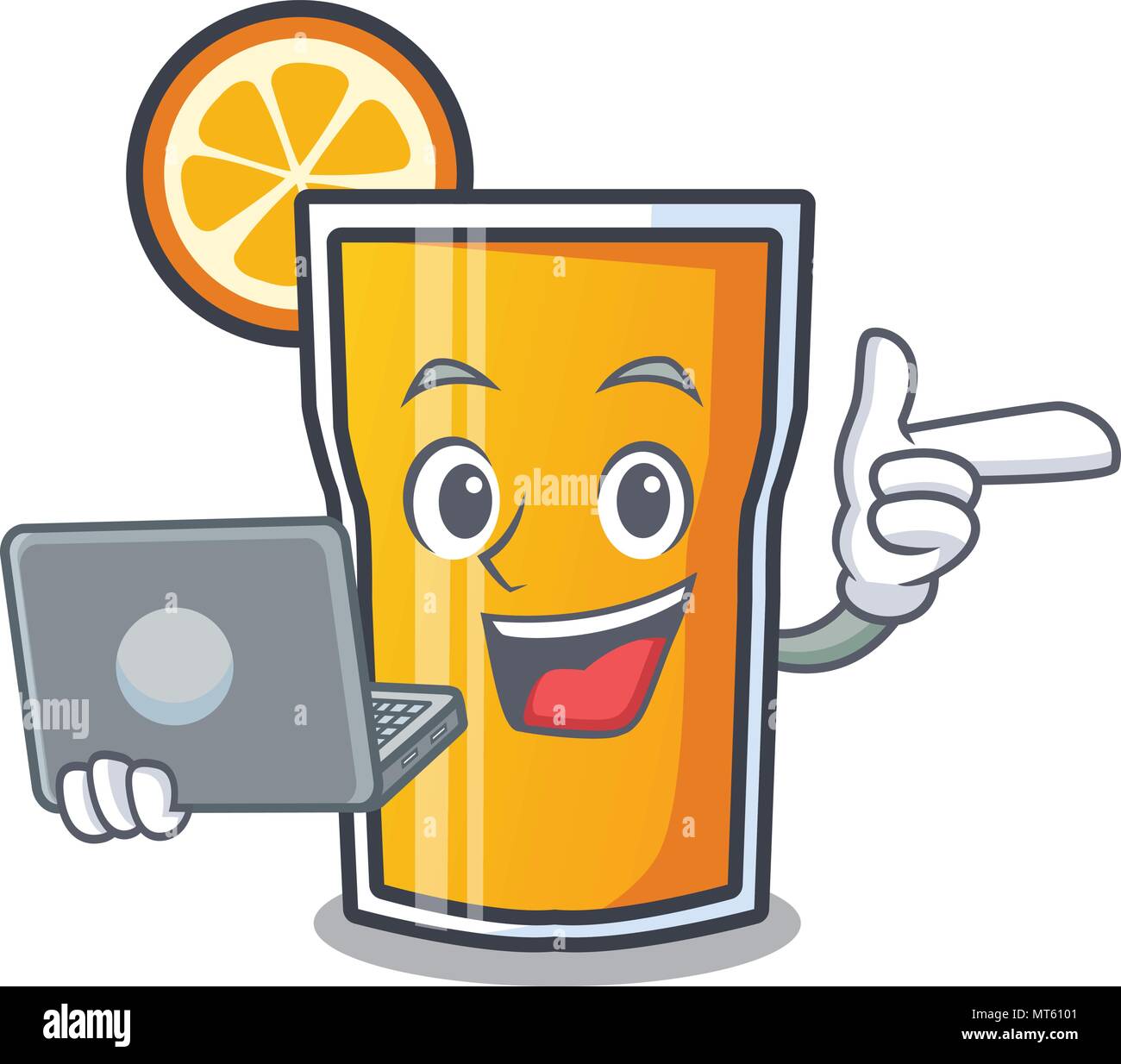With laptop orange juice character cartoon Stock Vector Image & Art Alamy