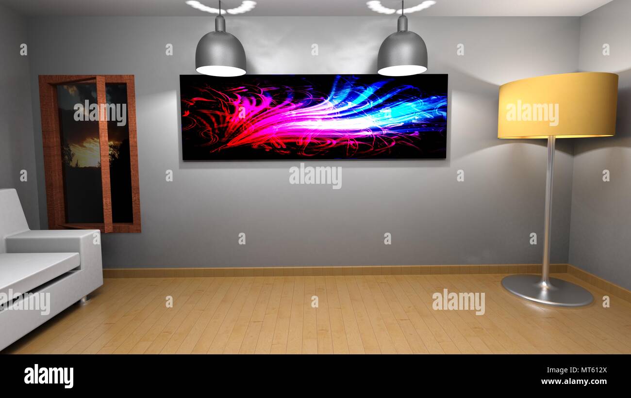 Living room sample - 3D rendering Stock Photo - Alamy