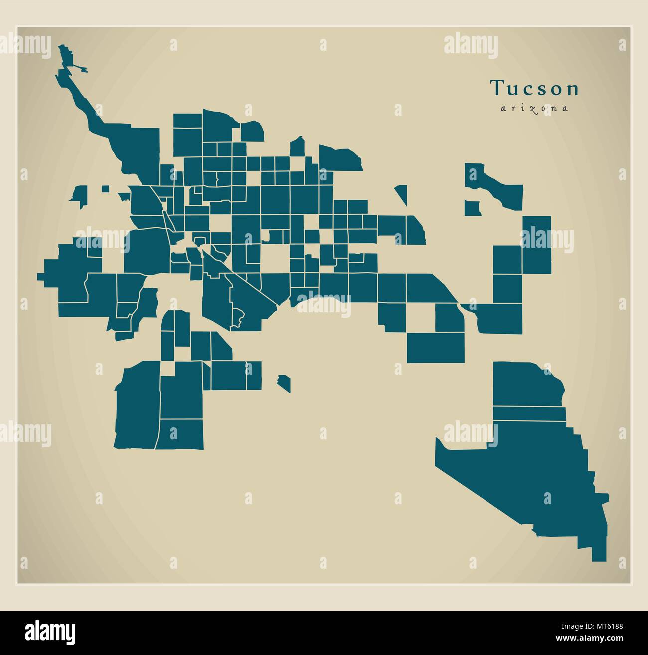 Modern City Map Tucson Arizona city of the USA with neighborhoods Stock Vector Image & Art Alamy
