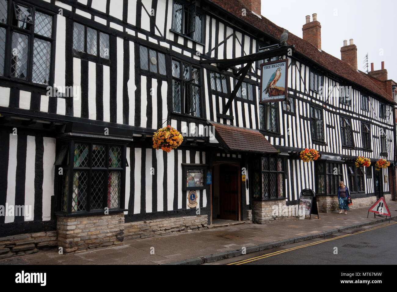 Medievallooking tavern facades and architecture in Stratford upon Avon