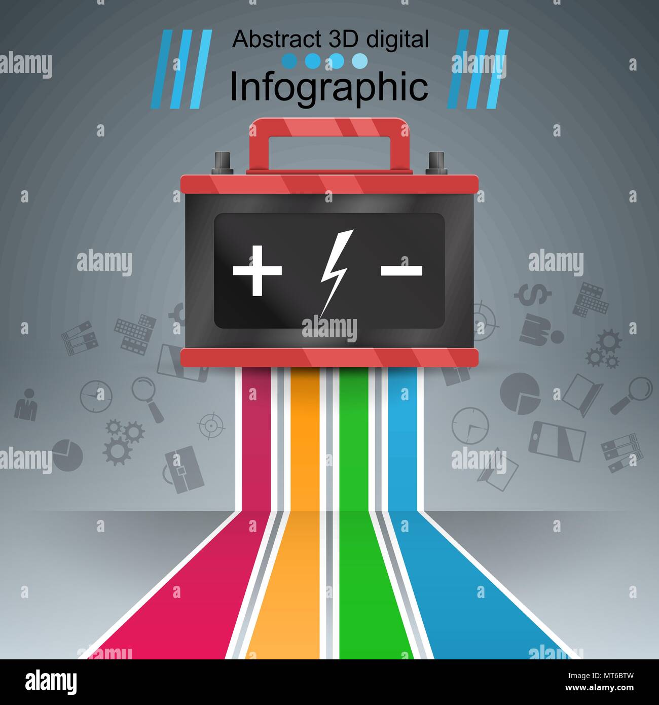 Business Infographics. Battery icon Stock Vector Image & Art - Alamy