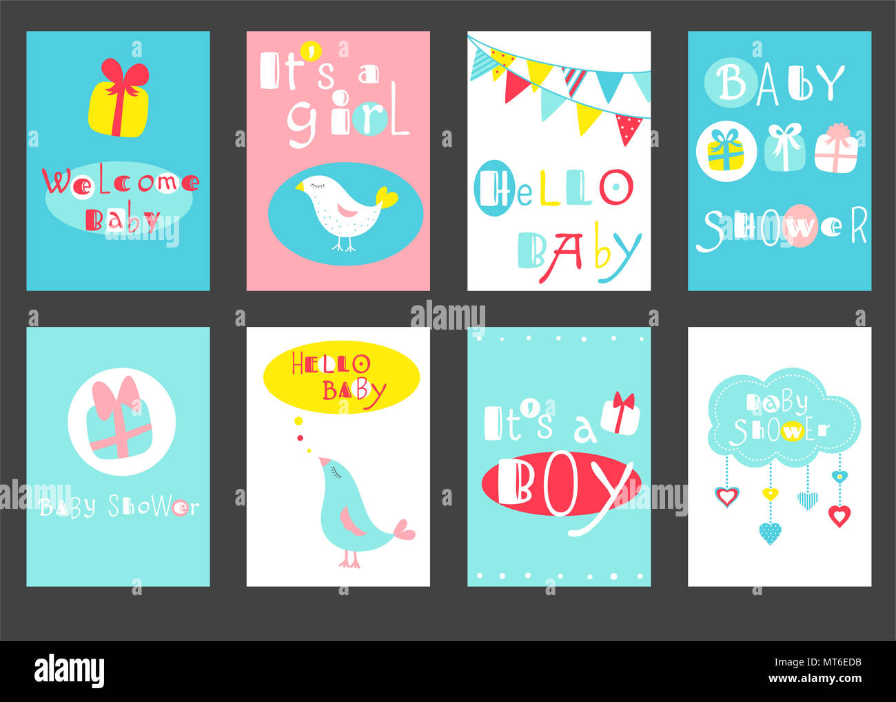 Collection Of Birthday Banner Background Flyer Placard With