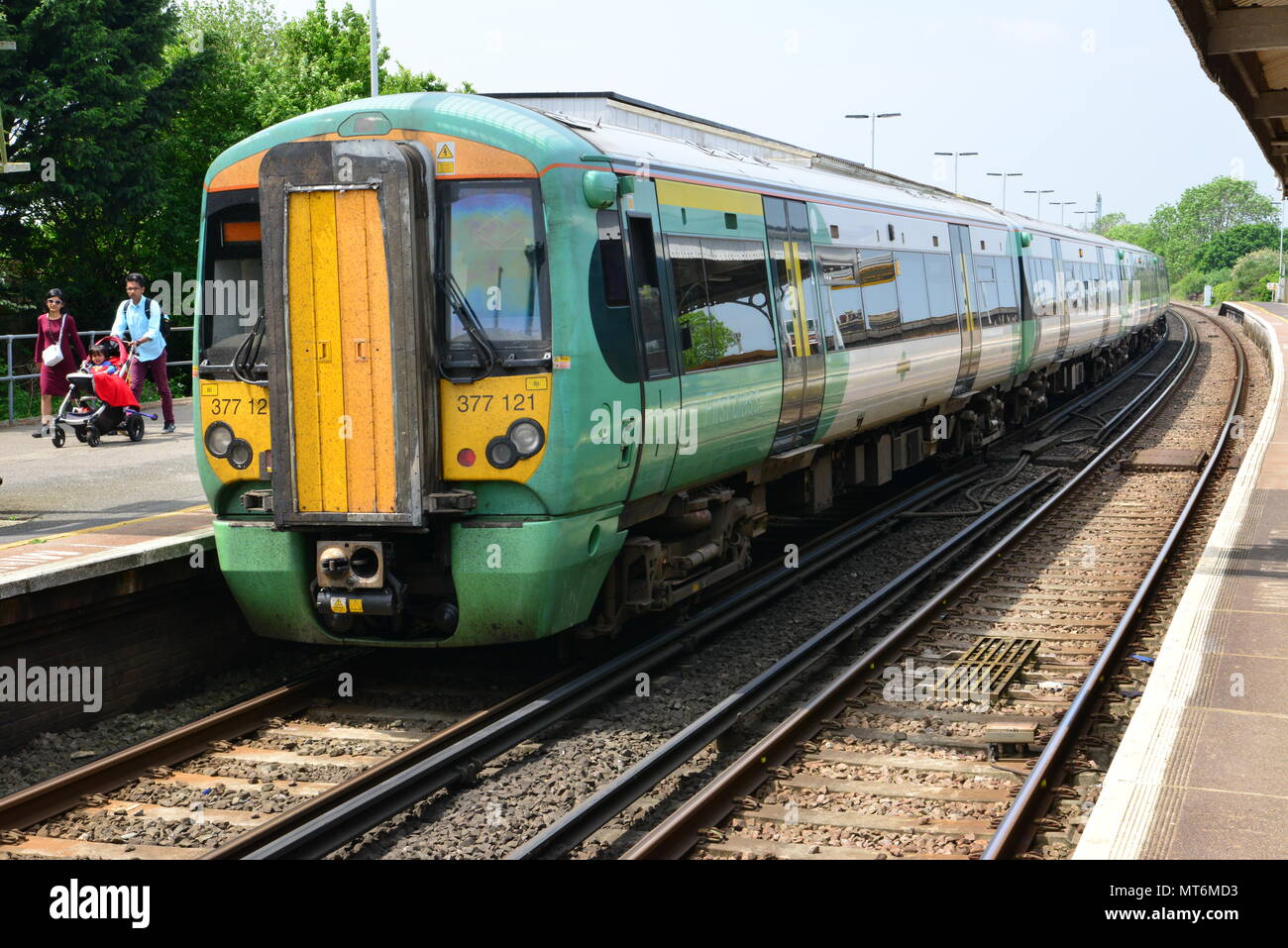 A southern Trains EMU pulling into Arundel station in West Sussex Stock