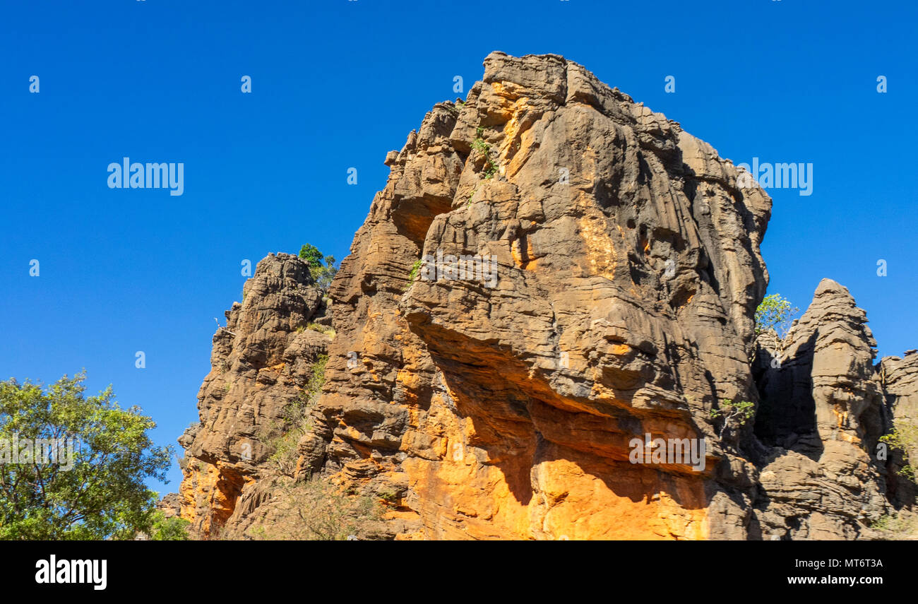 The red pindan rocky outcrop of the King Leopold Ranges in the ...