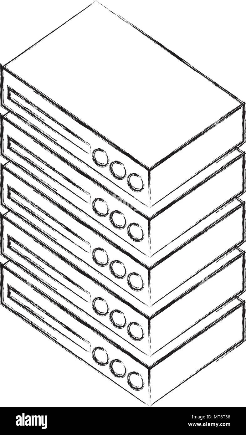 database center server digital technology isometric vector illustration ...