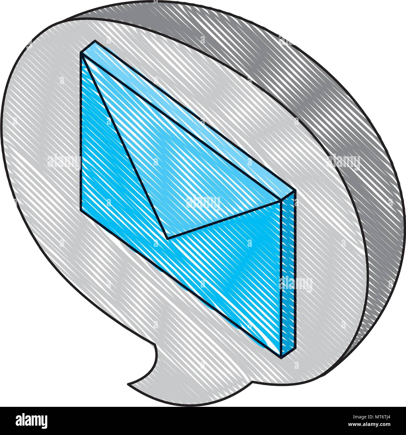speech bubble with envelope isometric icon vector illustration design ...