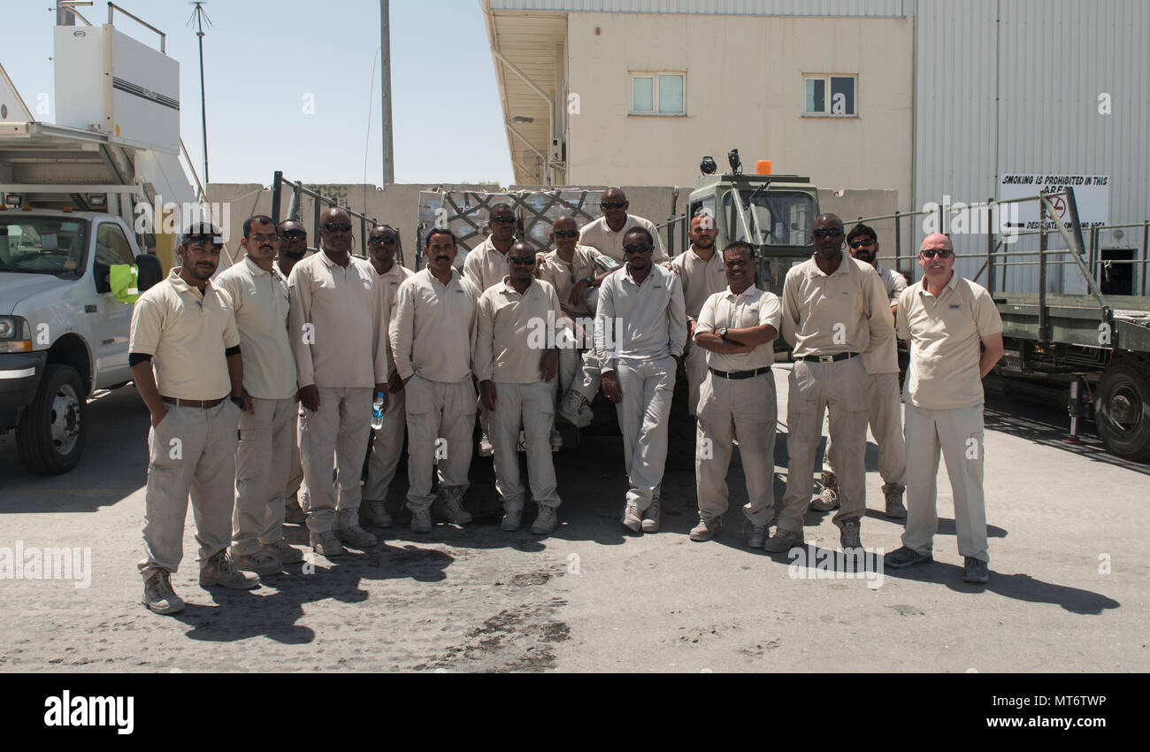 The 451st Expeditionary Support Squadron at Kandahar Airfield, Afghanistan, contains a large number of aerial porters from a variety of backgrounds. Typically a unit within a logistics readiness squadron, the aerial porters serve as one of many unique teams within the 451st ESPTS. The logistics element of the squadron contains supply, passenger terminal services, aerial porters, a traffic management office, vehicle maintenance and many more functions found in a typical logistics readiness squadron. (U.S. Air Force photo by Staff Sgt. Benjamin Gonsier) Stock Photo