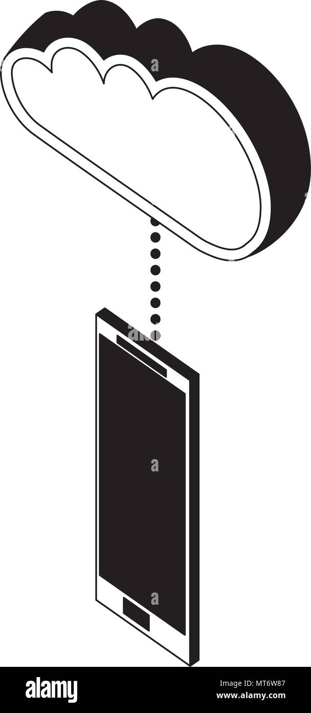 smartphone device with cloud isometric vector illustration design Stock ...
