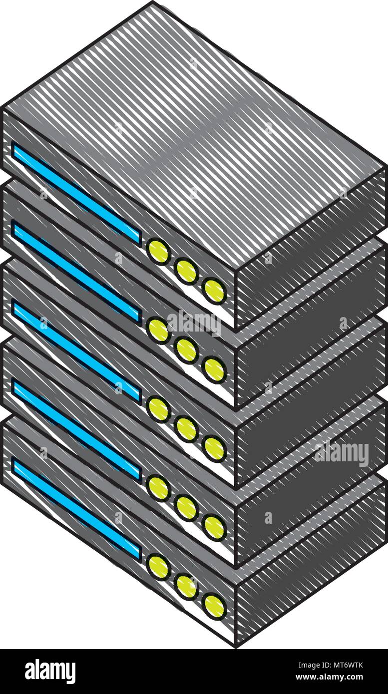 server data center isometric icon vector illustration design Stock ...