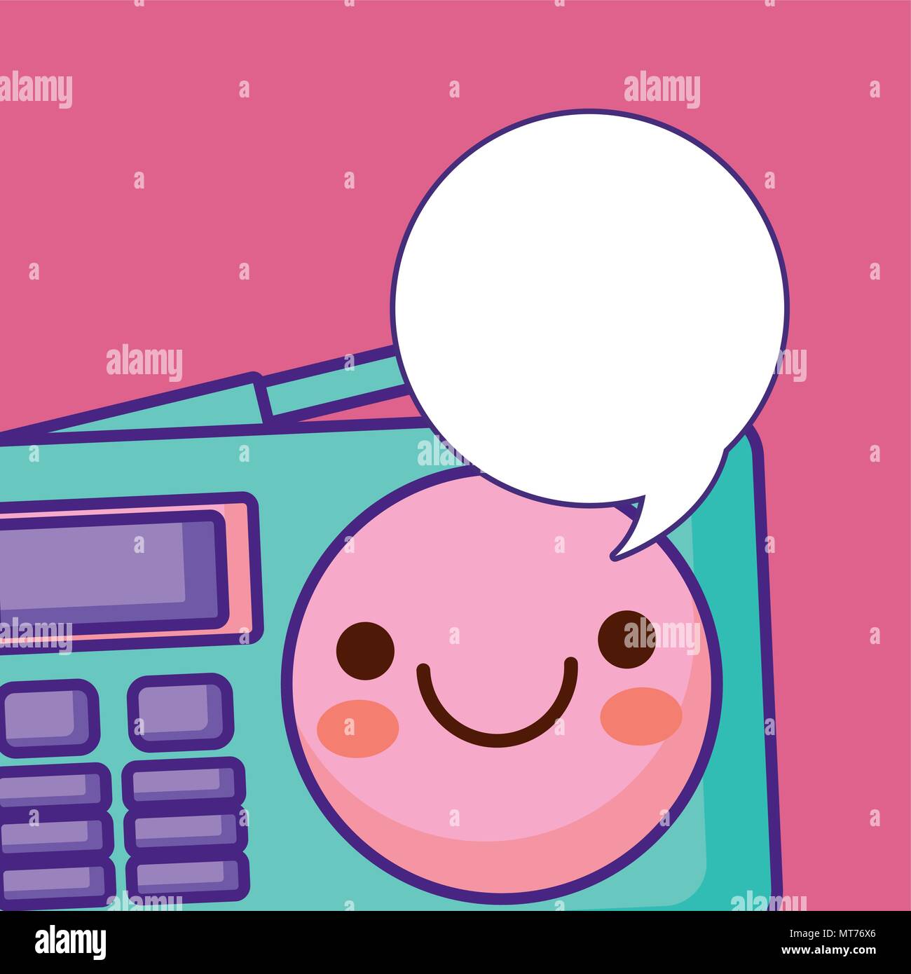 speech bubble and kawaii retro radio icon over pink background, vector  illustration Stock Vector Image & Art - Alamy