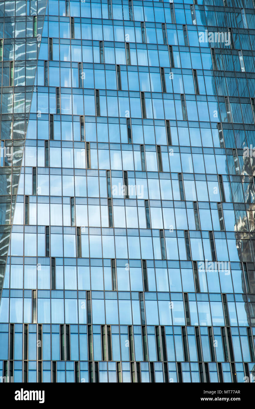 Augmented reality for busines advanced concept. glass skyscraper ,glass wall of office building. Stock Photo