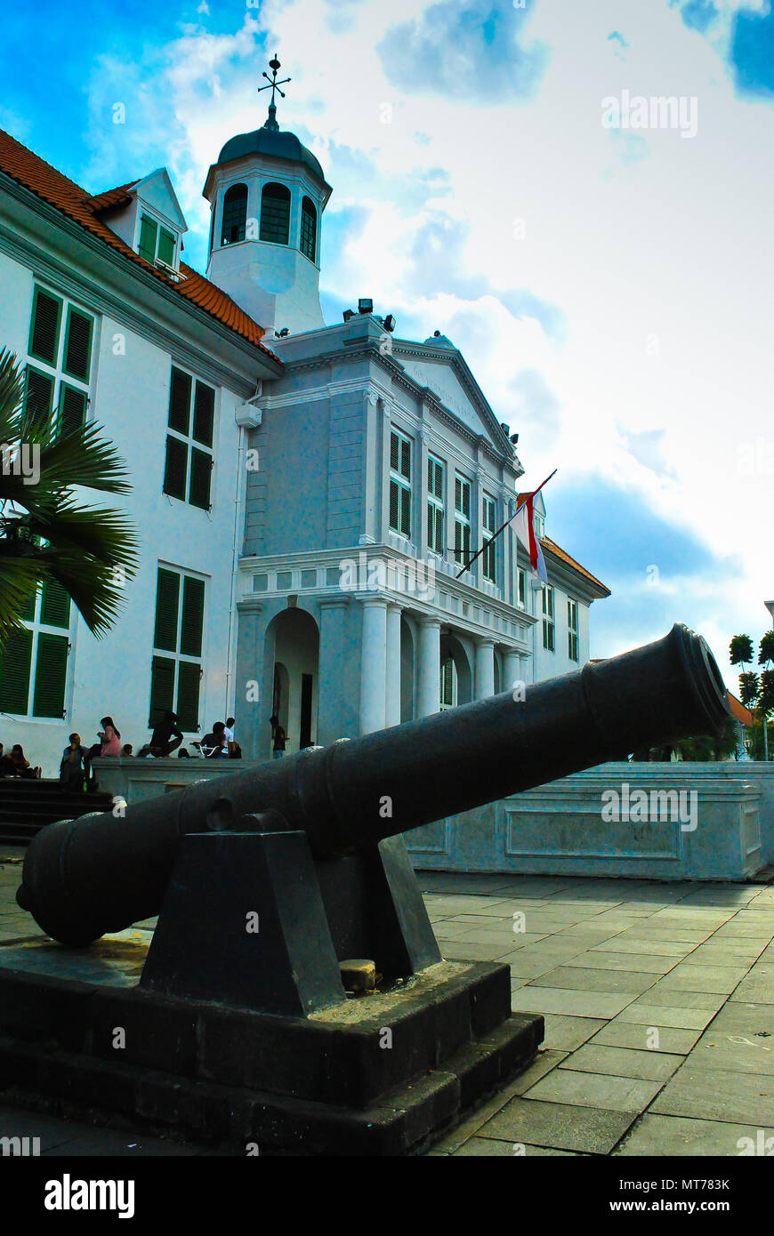 The old historical colonial town hall building from european dutch era