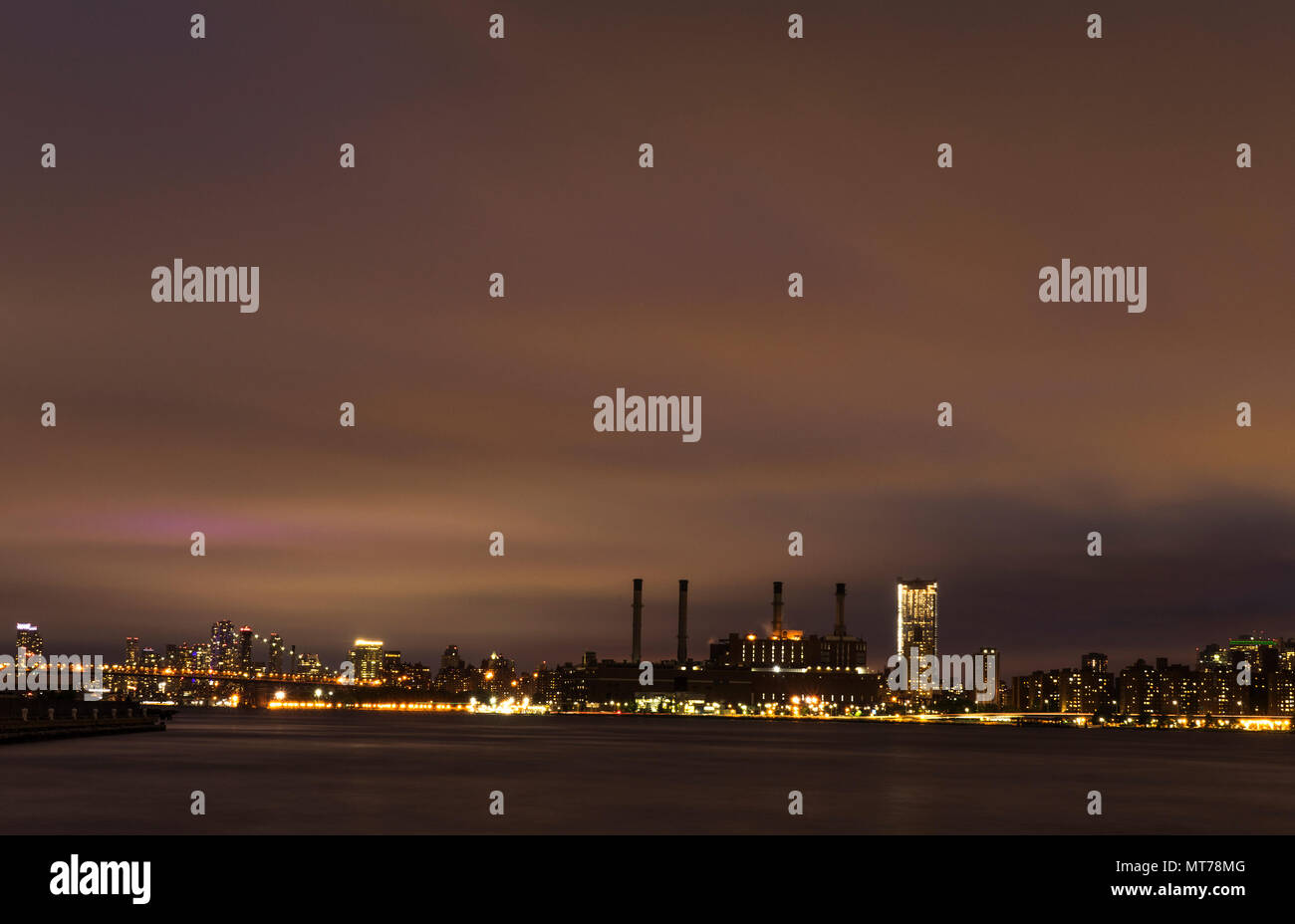 New York skyline during night Stock Photo - Alamy